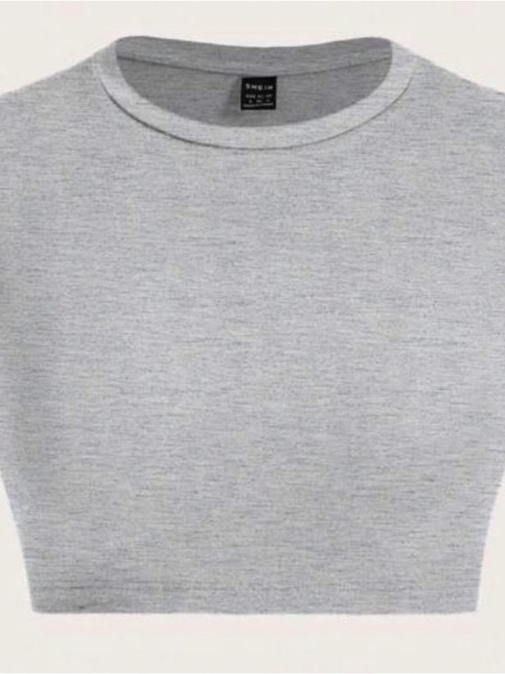 Basic Heather Gray Crewneck Crop Top